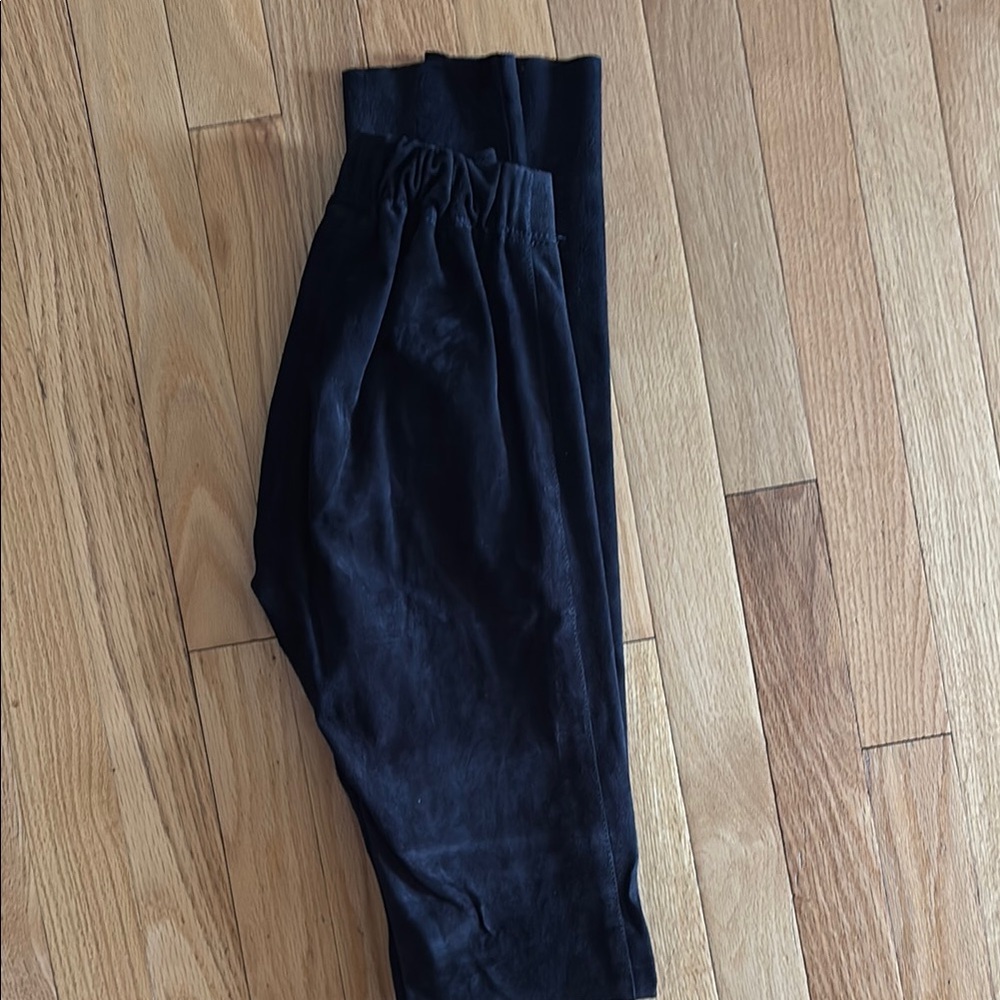 Designer suede dress leggings, $1145 with tags